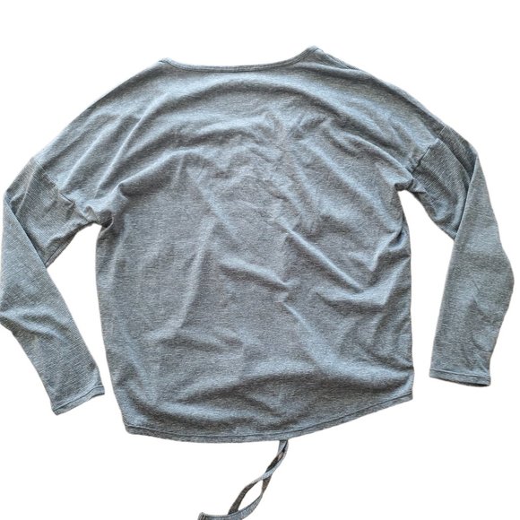 Zella green striped rouched athetic top long sleeve - Picture 8 of 9